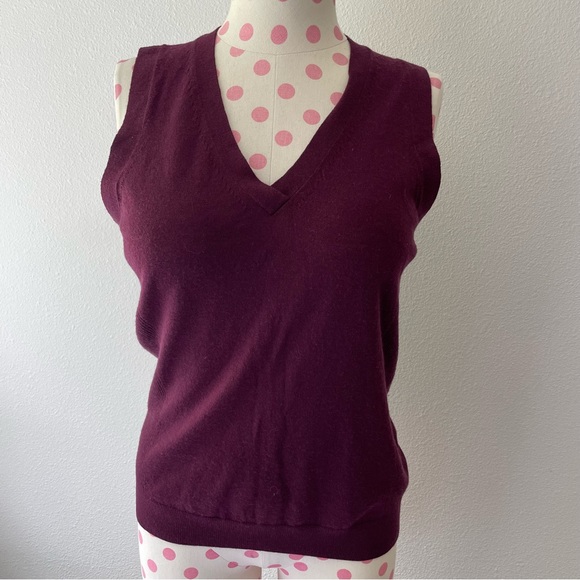 Faconnable Sweater Vest Maroon Crimson V-Neck Women’s XS - Picture 1 of 8